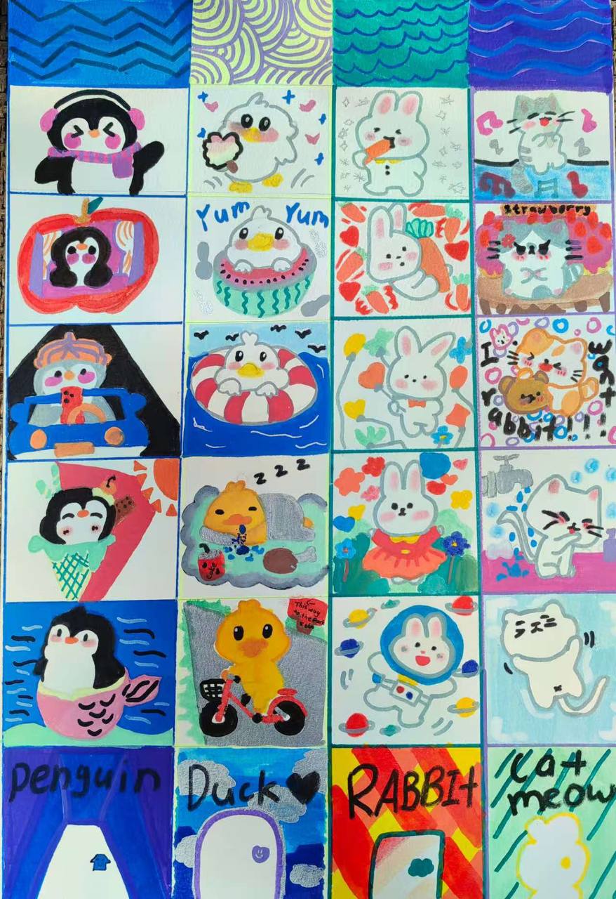 The same student's drawing twelve weeks later